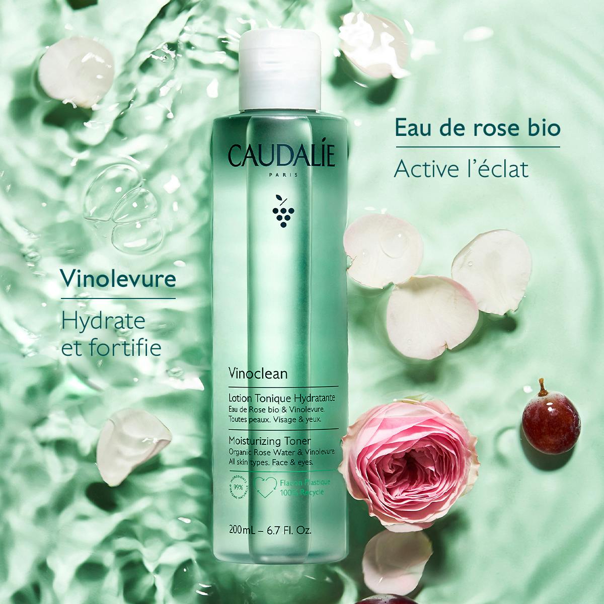 Lotion Tonique Hydratante à l'Eau de Rose Bio - 200ml